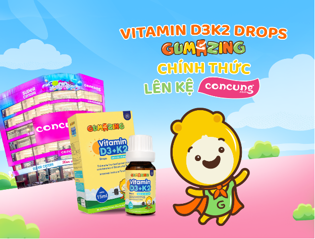 Vitamin D3K2 Drops Gumazing chính thức lên kệ Con Cưng - Ảnh 1.