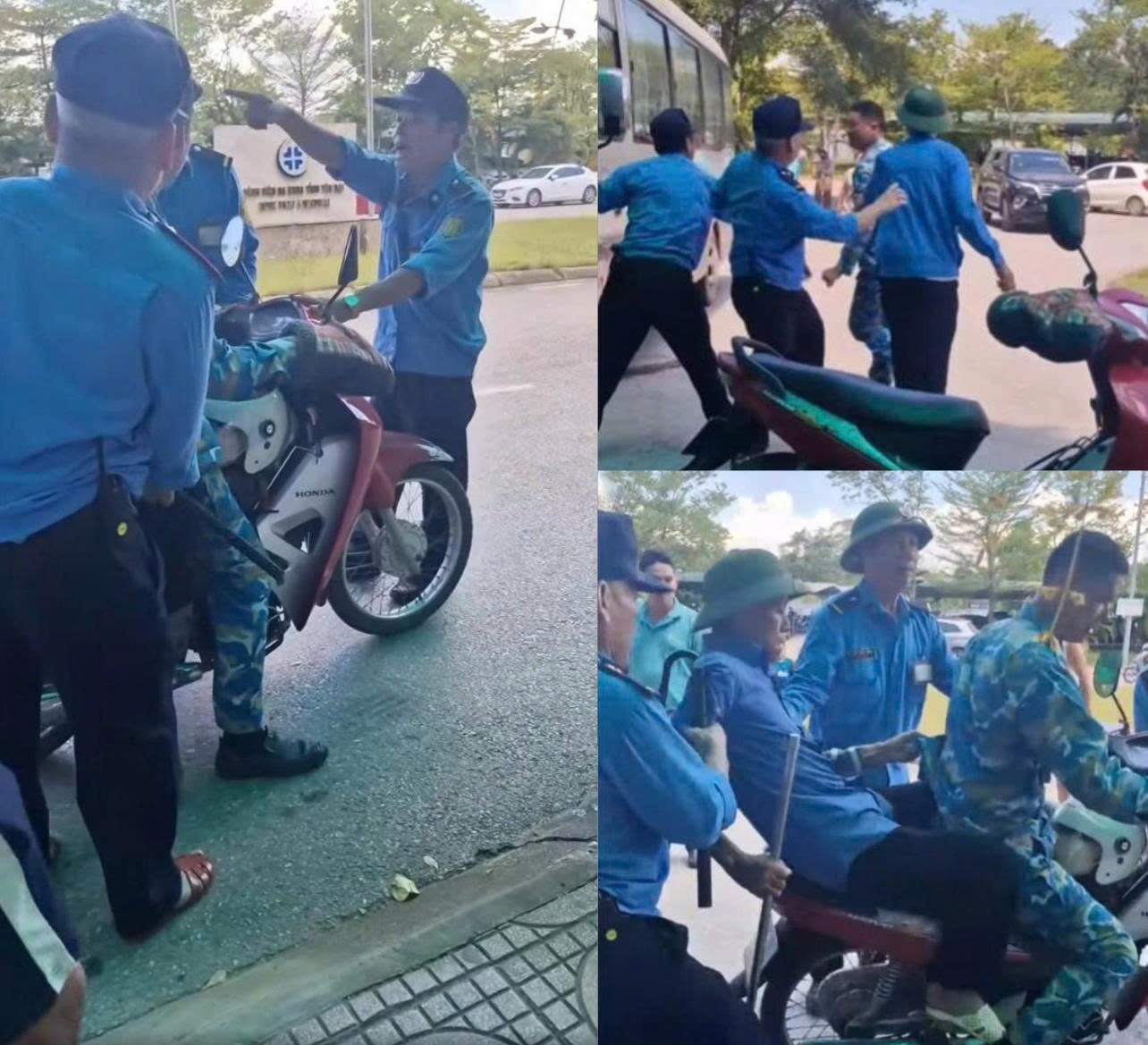 VIDEO: Nhóm bảo vệ đánh hội đồng người đi xe máy chở bệnh nhân trước sảnh bệnh viện- Ảnh 1. VIDEO: Nhóm bảo vệ đánh hội đồng người đi xe máy chở bệnh nhân trước sảnh bệnh viện- Ảnh 1.