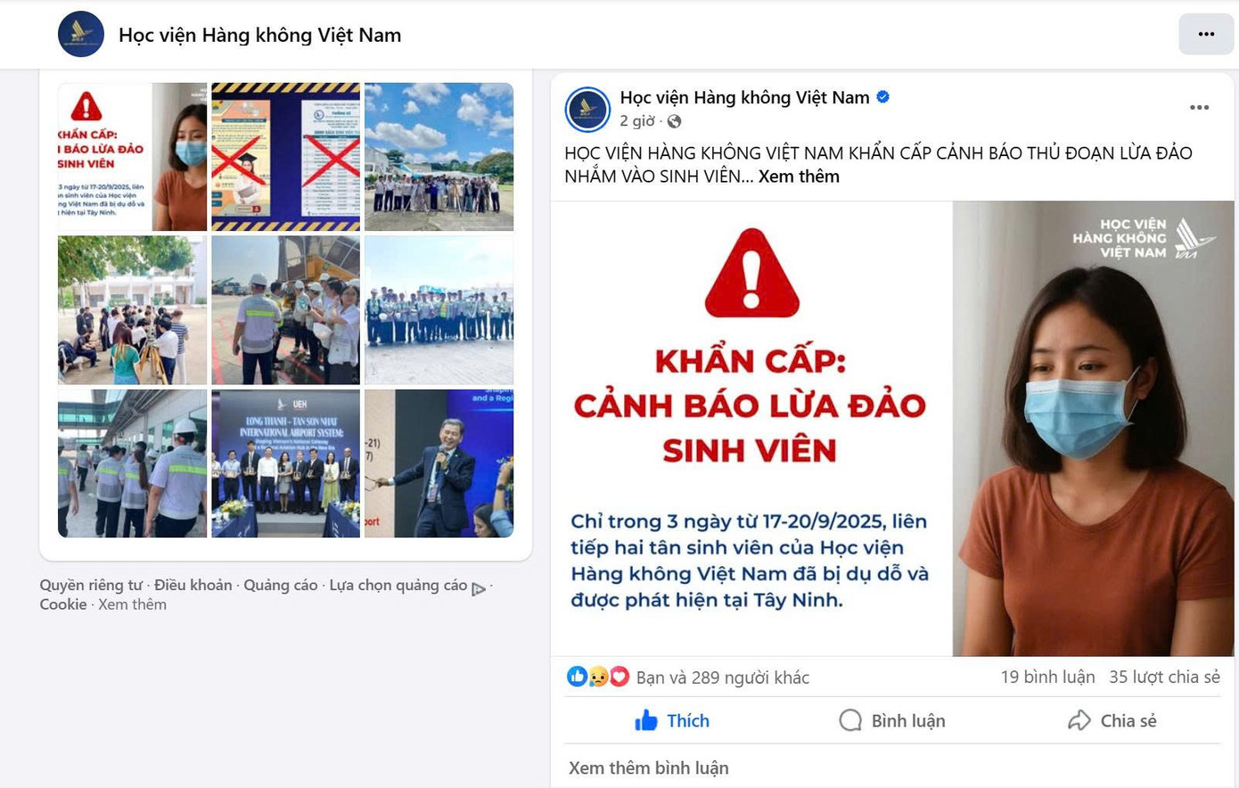 3 ngày 2 tân sinh viên mất tích: Học viện Hàng không Việt Nam cảnh báo khẩn - Ảnh 2. 3 ngày 2 tân sinh viên mất tích: Học viện Hàng không Việt Nam cảnh báo khẩn - Ảnh 2.