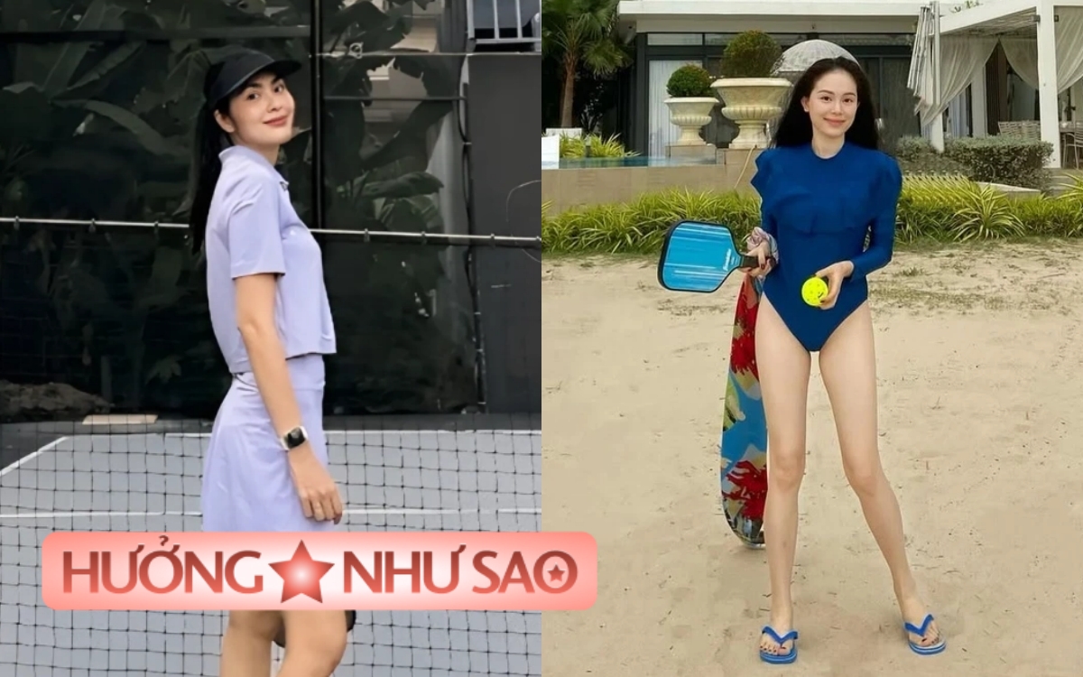 Tăng Thanh Hà - Linh Rin ra sân pickleball: Người diện hẳn đồ bơi, người kín đáo năng động- Ảnh 1.