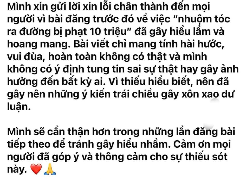 Công an làm việc với người đăng tải thông tin &quot;luật gì giờ nhuộm tóc ra đường phạt 10 củ&quot;- Ảnh 1.