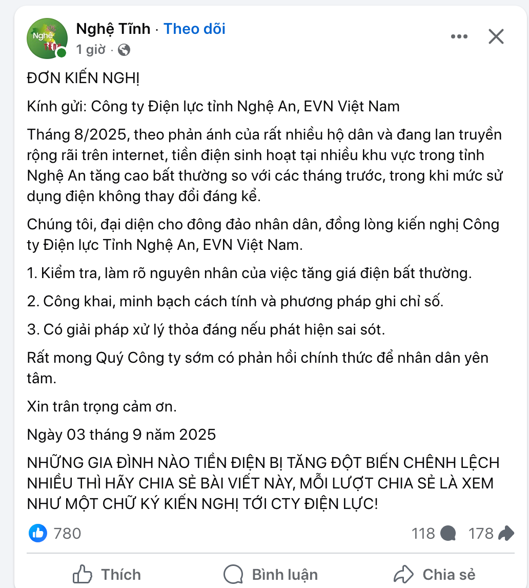 Người dân Nghệ An, Hà Tĩnh 'kêu trời' vì tiền điện tăng vọt giữa mùa mưa bão - Ảnh 2. Người dân Nghệ An, Hà Tĩnh 'kêu trời' vì tiền điện tăng vọt giữa mùa mưa bão - Ảnh 2.