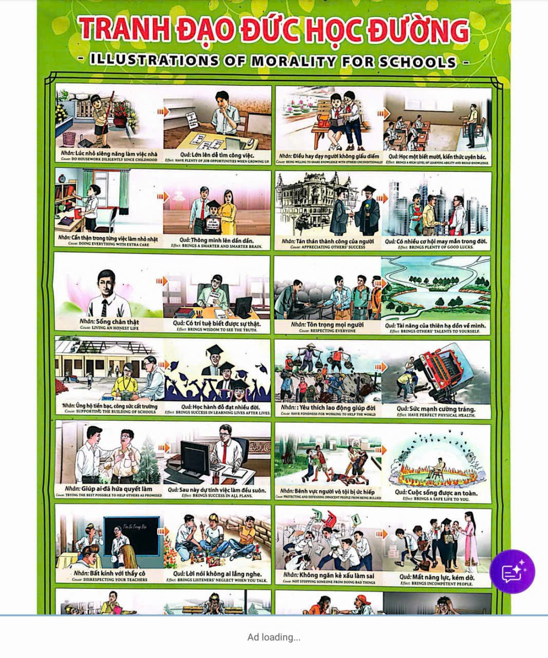Yêu cầu trường tiểu học gỡ tranh đạo đức dán tường dạy về nhân quả - Ảnh 2. Yêu cầu trường tiểu học gỡ tranh đạo đức dán tường dạy về nhân quả - Ảnh 2.