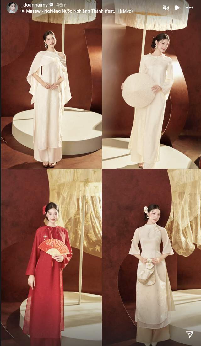 Ai mặc &aacute;o d&agrave;i đẹp như Do&atilde;n Hải My: Nhan sắc &ldquo;nghi&ecirc;ng nước nghi&ecirc;ng th&agrave;nh&rdquo;, bất bại trong d&agrave;n WAGs Việt- Ảnh 4.