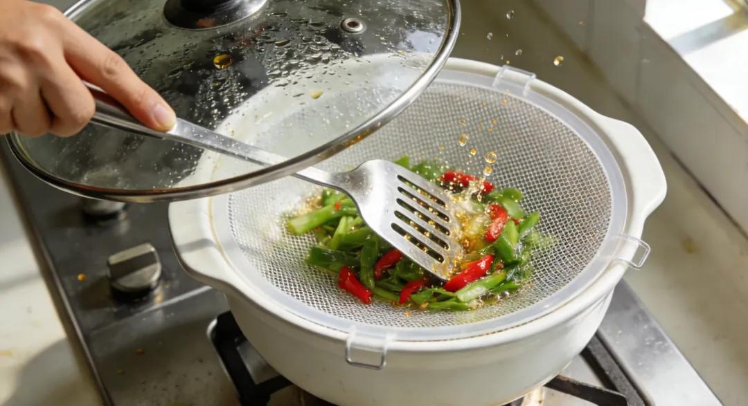 Khi nấu ăn, dầu mỡ luôn bắn tung tóe: Đây là mẹo cực hữu dụng giúp ngăn triệt để dầu mỡ bắn và làm bẩn bếp - Ảnh 3.