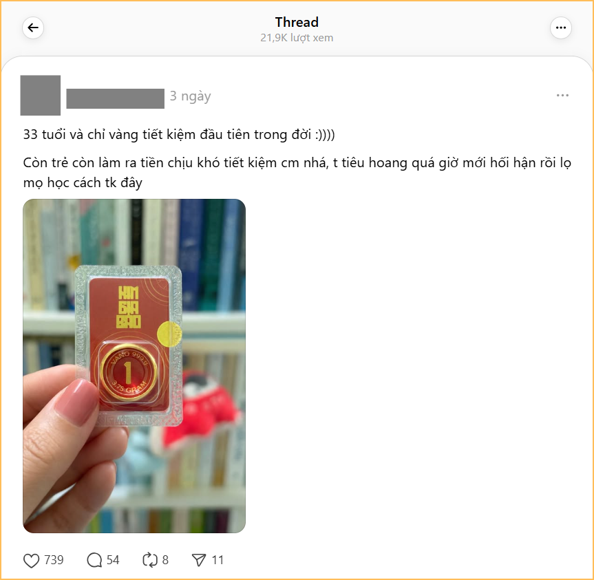 1 chỉ vàng đầu tiên: Chính thức 1 chỉ vàng đầu tiên: Chính thức