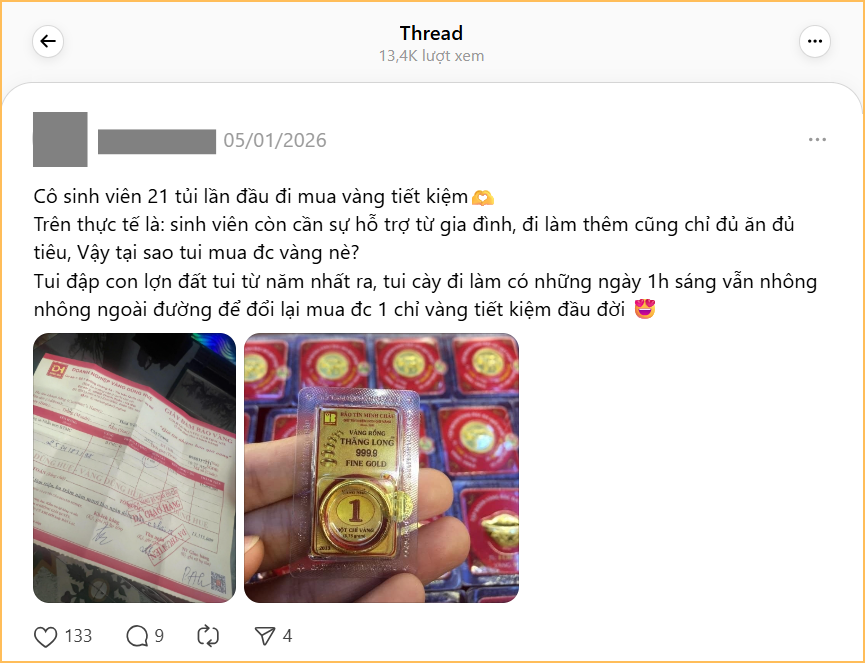 1 chỉ vàng đầu tiên: Chính thức 1 chỉ vàng đầu tiên: Chính thức