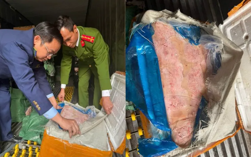 Ph&aacute;t hiện 10 tấn x&uacute;c x&iacute;ch, nầm lợn kh&ocirc;ng r&otilde; nguồn gốc tại kho đ&ocirc;ng lạnh ở H&agrave; Nội - Ảnh 1.