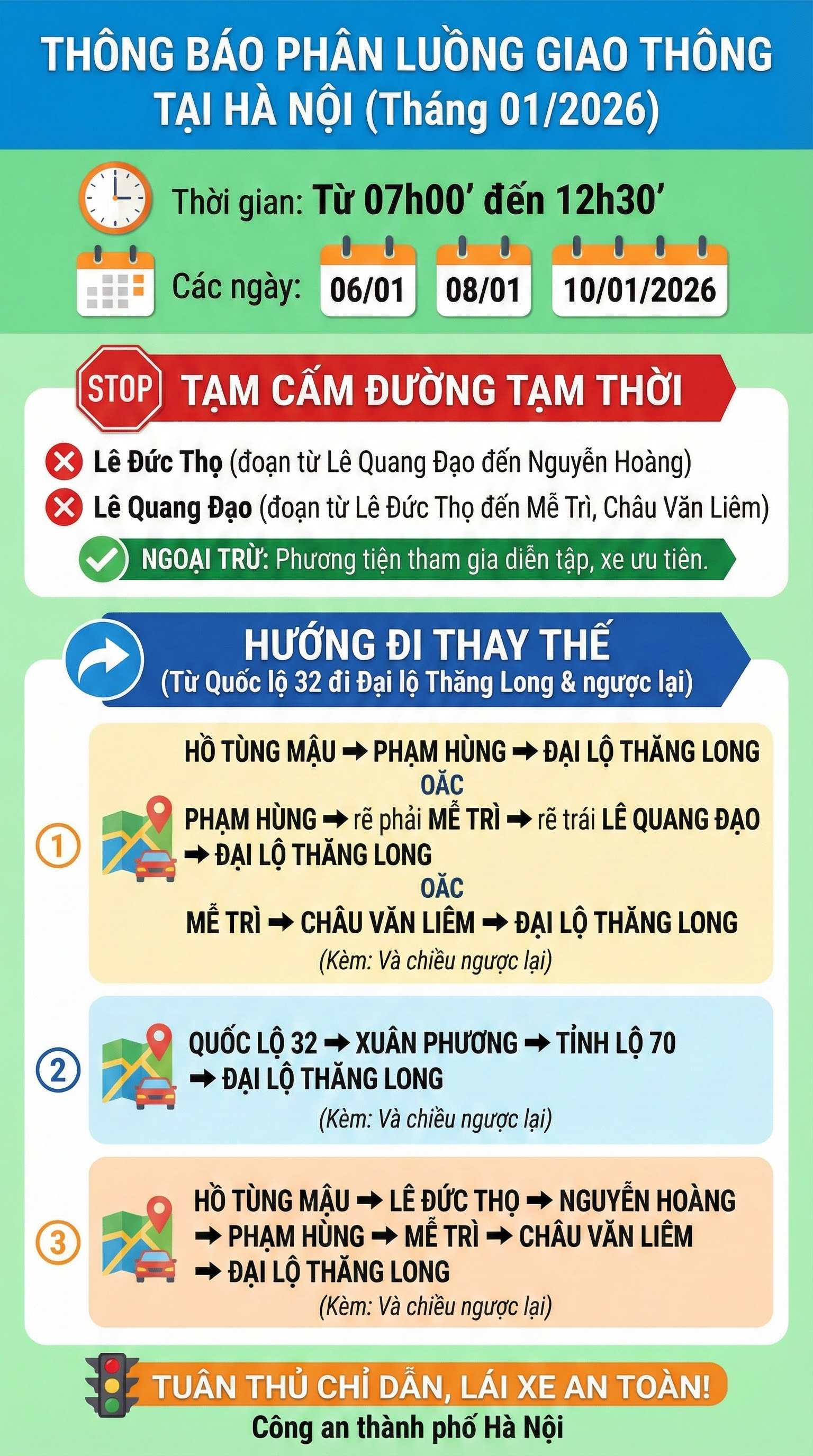 Hà Nội: Người tham gia giao thông ở khu vực này đặc biệt chú ý trong các ngày 6,8 và 10/1 - Ảnh 1.