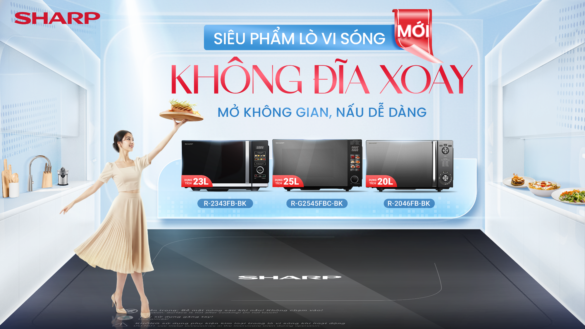 Sharp ra mắt l&ograve; vi s&oacute;ng kh&ocirc;ng đĩa xoay mới: Mở kh&ocirc;ng gian nấu dễ d&agrave;ng- Ảnh 1.