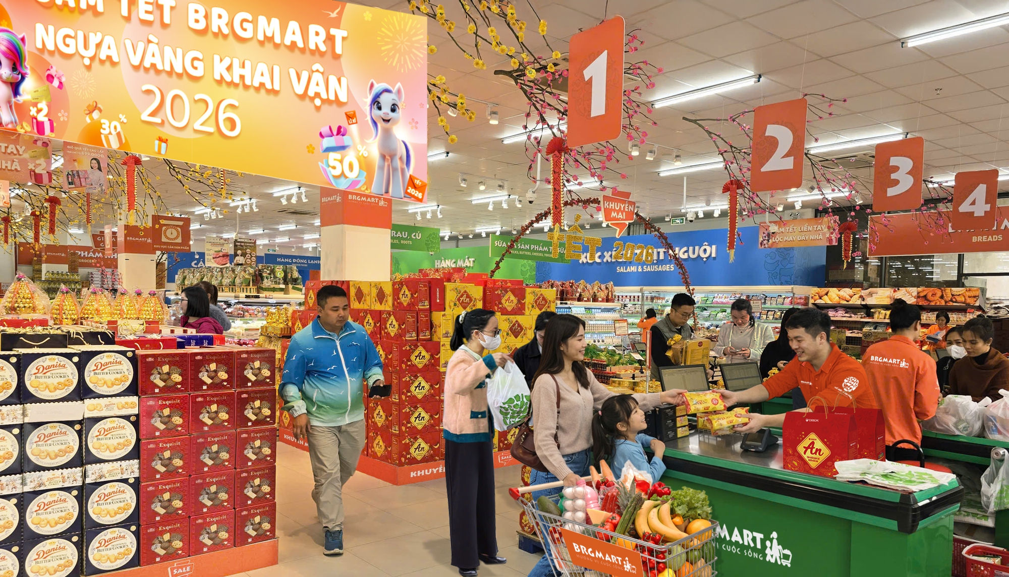 Sắm tết tại si&ecirc;u thị BRGMart, Ngựa v&agrave;ng khai vận 2026- Ảnh 1.