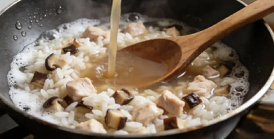 Cháo gà nấm hương ấm áp cho bữa sáng ngon miệng trong ngày đông lạnh giá - Ảnh 4. Cháo gà nấm hương ấm áp cho bữa sáng ngon miệng trong ngày đông lạnh giá - Ảnh 4.