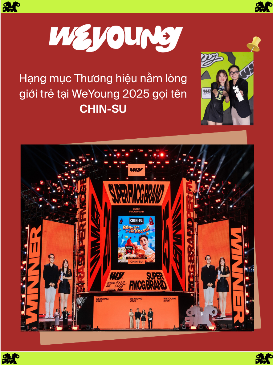CHIN-SU “trăm màu trăm trẻ, trăm phần trăm trẻ” được Gen Z gọi tên ở giải thưởng WeYoung 2025- Ảnh 2. CHIN-SU “trăm màu trăm trẻ, trăm phần trăm trẻ” được Gen Z gọi tên ở giải thưởng WeYoung 2025- Ảnh 2.