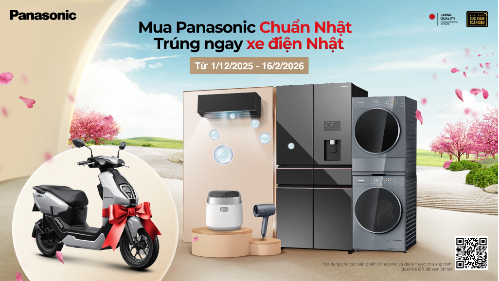 Đón Tết 2026: Panasonic triển khai ưu đãi Mua Panasonic chuẩn Nhật – Trúng ngay xe điện Nhật với giải thưởng hấp dẫn - Ảnh 1.