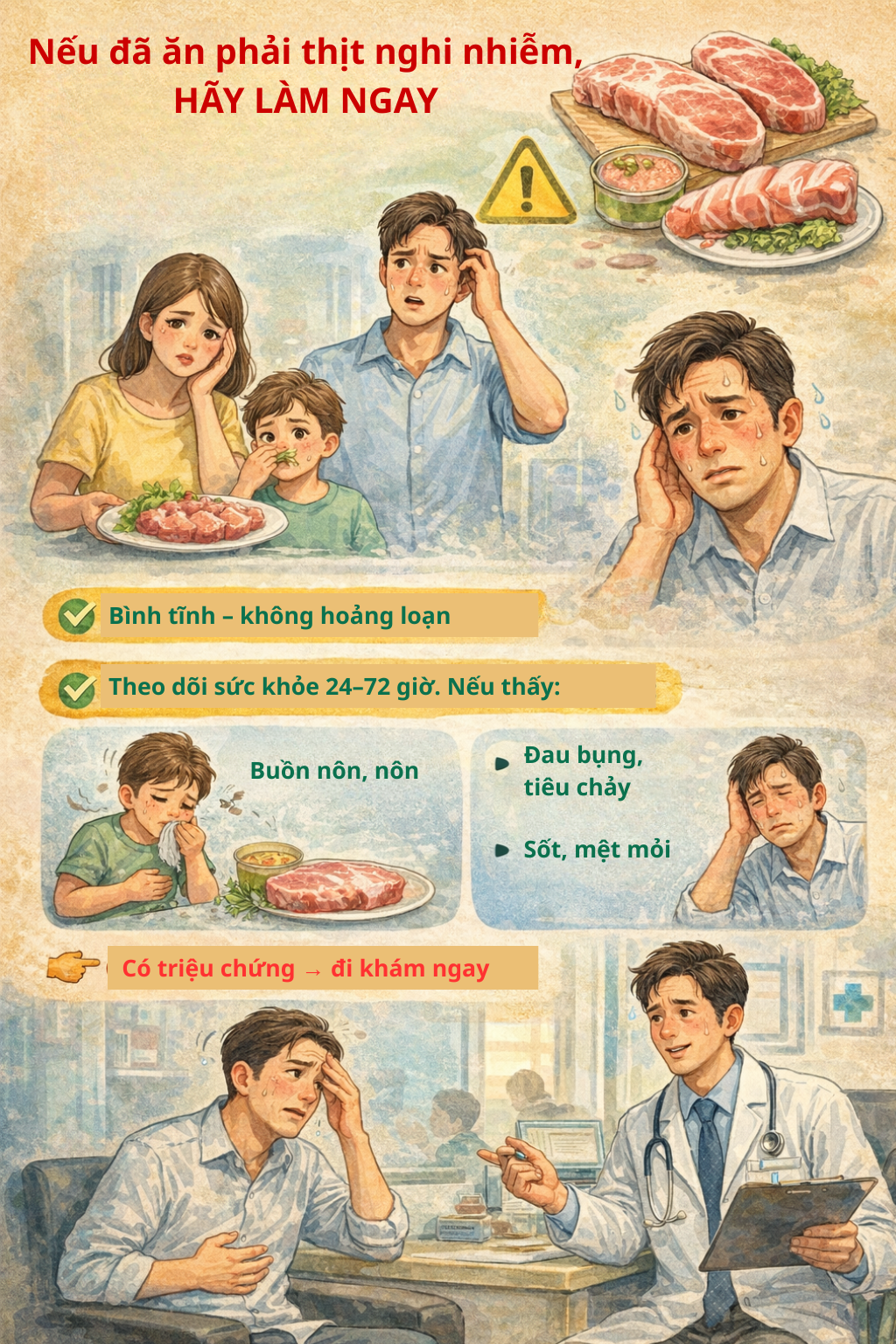 Nghi ngờ đã ăn phải thịt lợn nhiễm bệnh? Đừng hoảng loạn - tuyệt đối không làm 3 việc này - Ảnh 1.
