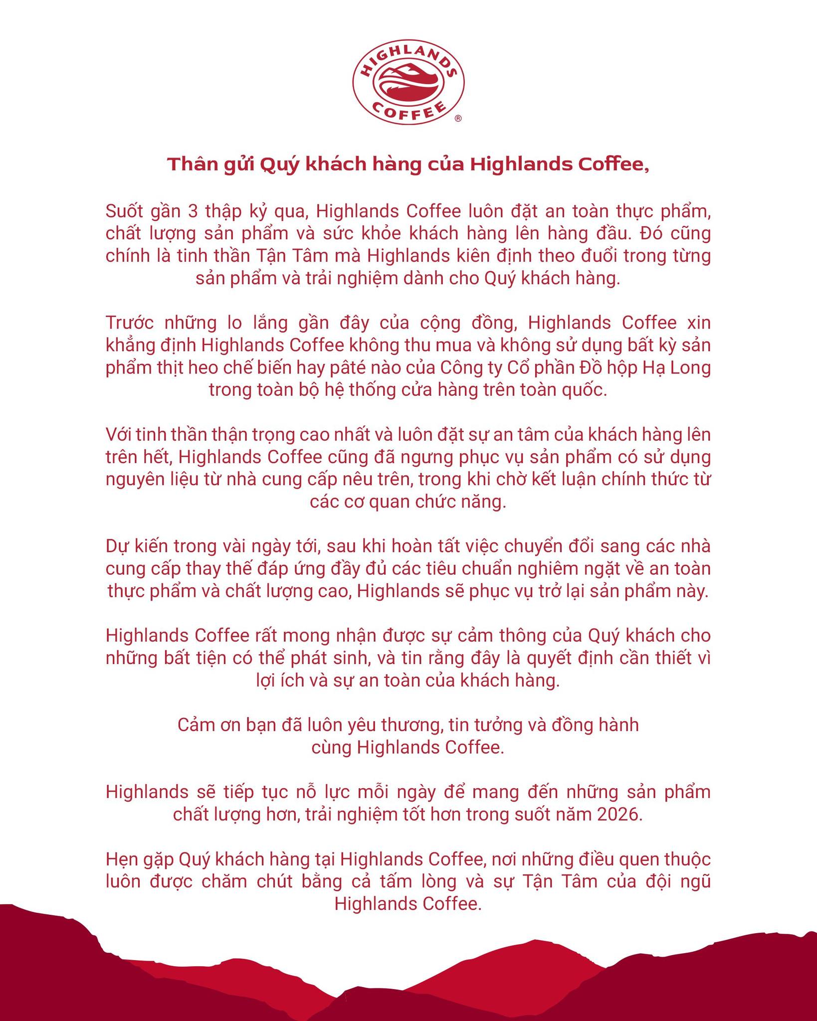 Giữa đêm, fanpage Highlands Coffee ra thông báo nóng- Ảnh 1. Giữa đêm, fanpage Highlands Coffee ra thông báo nóng- Ảnh 1.