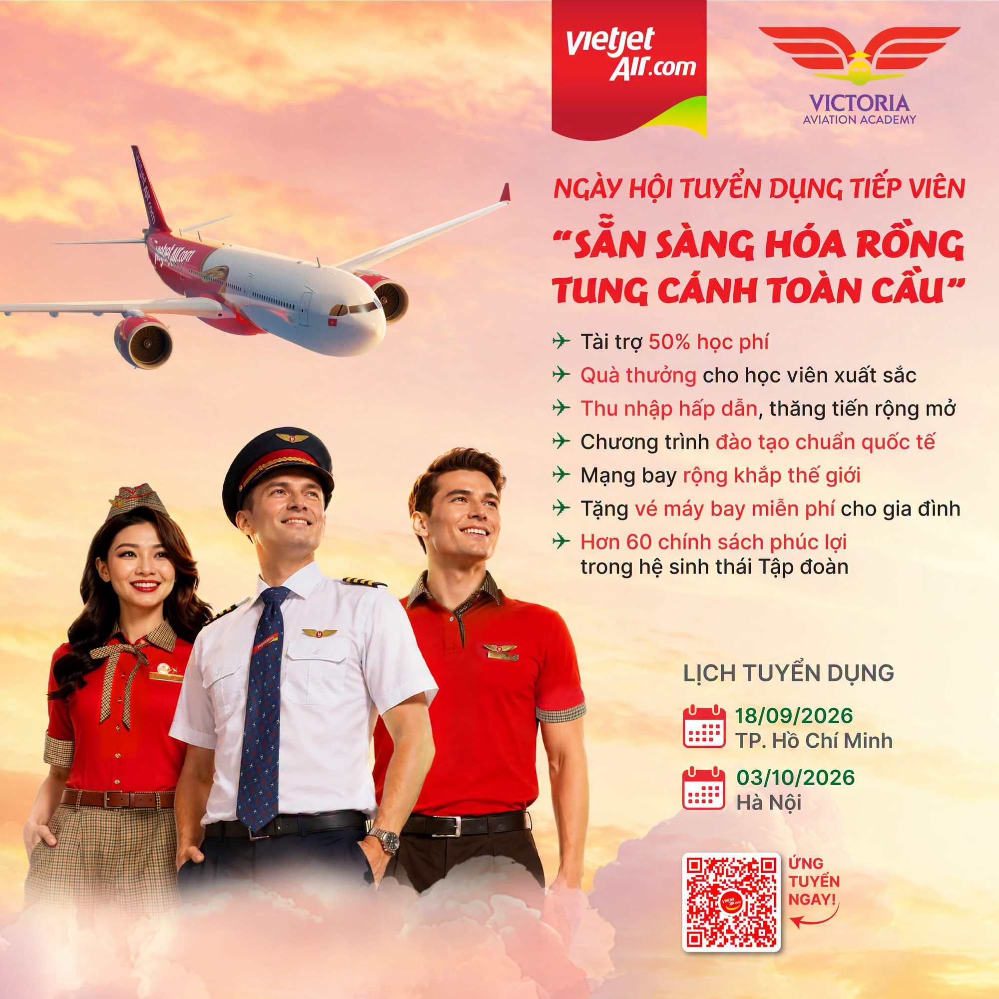 Vietjet tuyển dụng 300 tiếp vi&ecirc;n h&agrave;ng kh&ocirc;ng với thu nhập l&ecirc;n đến 30 triệu đồng / th&aacute;ng - Ảnh 2.