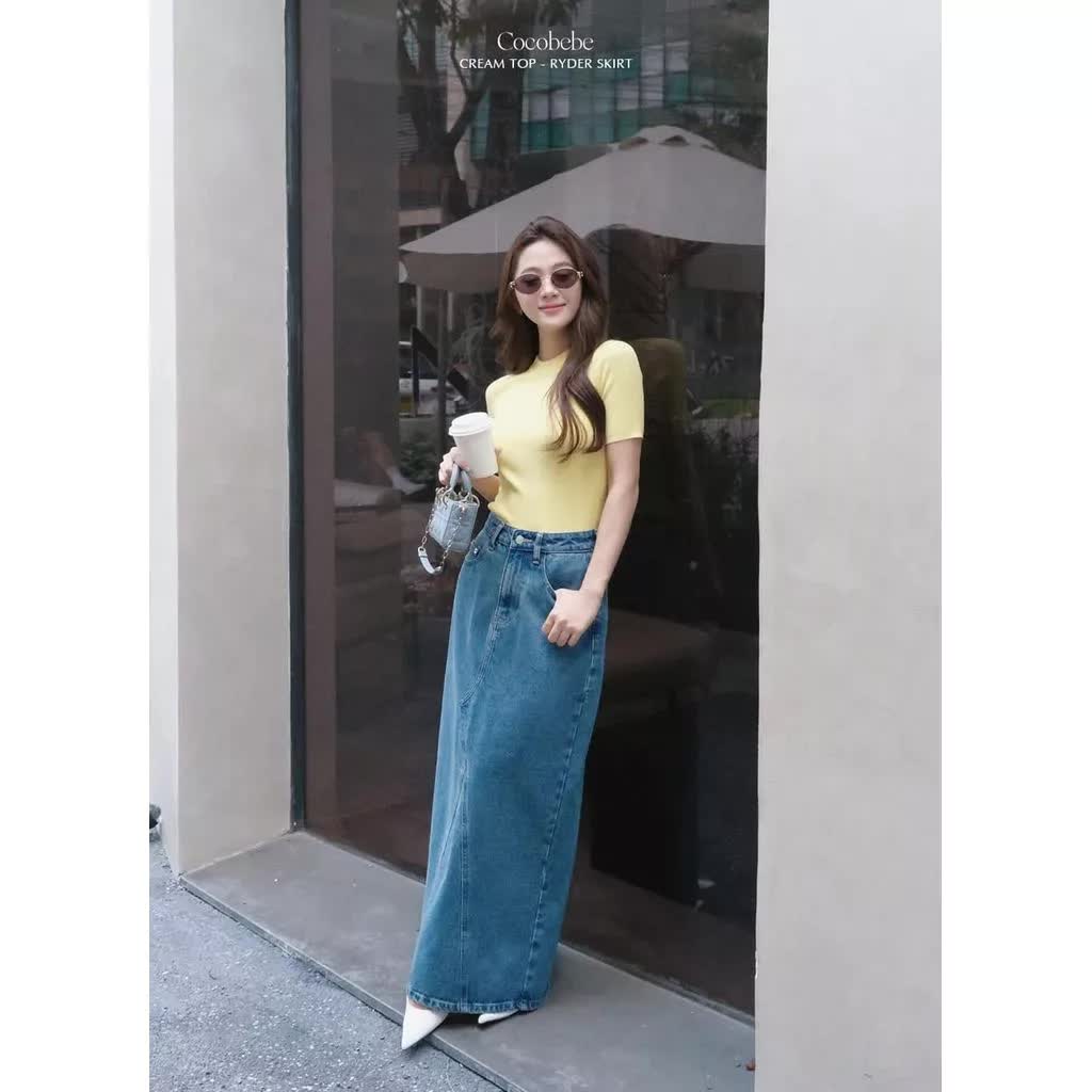 Chân váy jeans dáng dài: Vừa trẻ trung vừa sang chuẩn