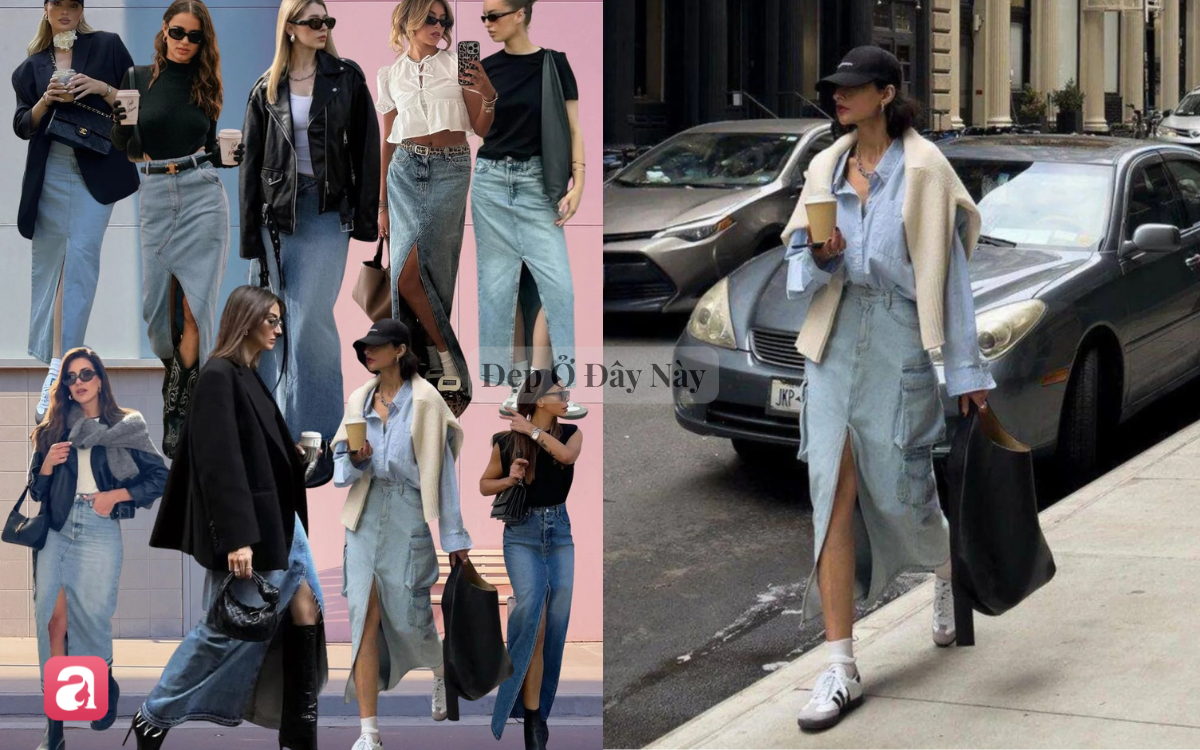Chân váy jeans dáng dài: Vừa trẻ trung vừa sang chuẩn