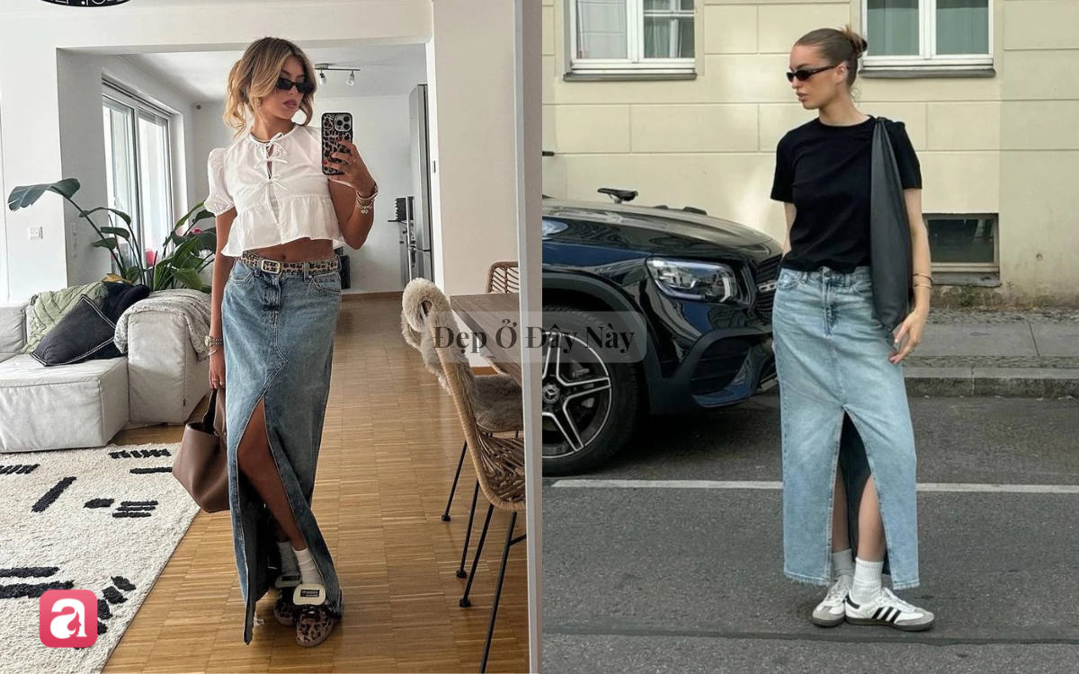 Chân váy jeans dáng dài: Vừa trẻ trung vừa sang chuẩn
