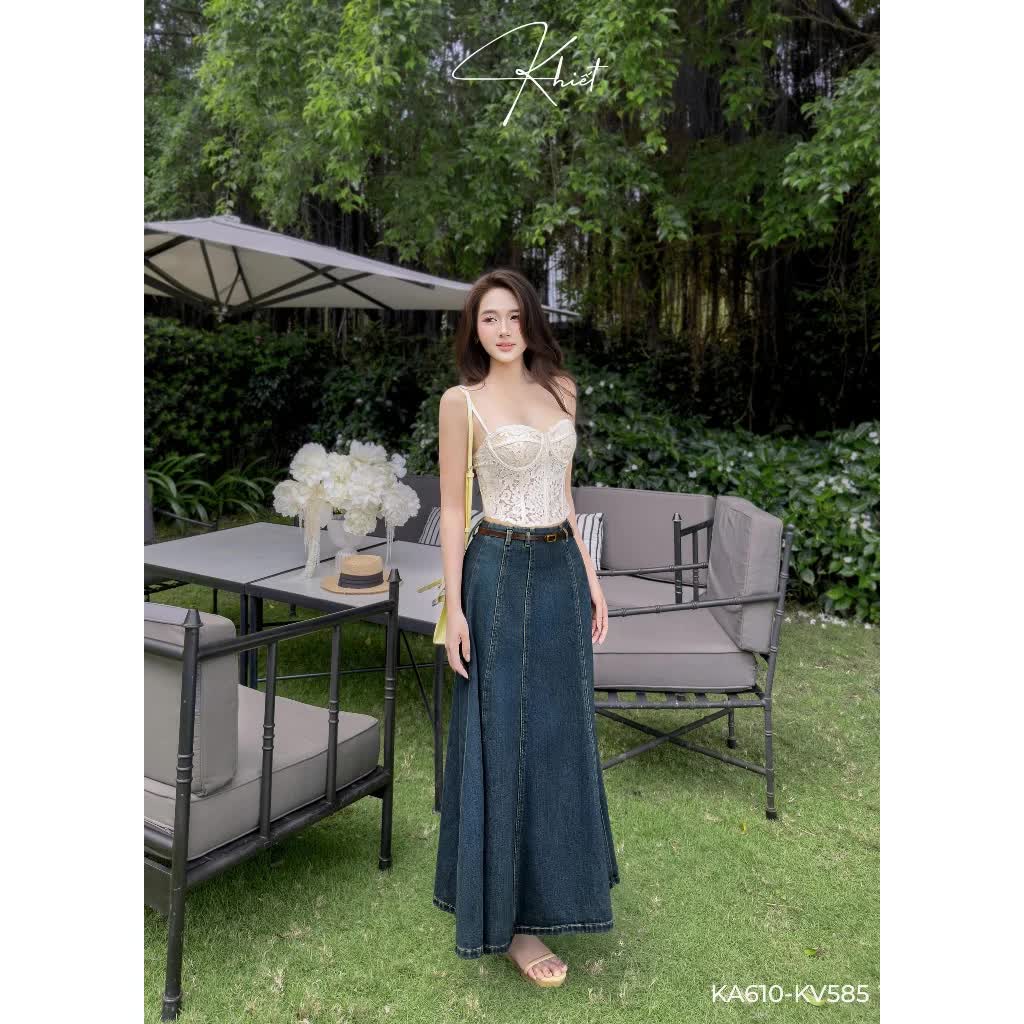 Chân váy jeans dáng dài: Vừa trẻ trung vừa sang chuẩn