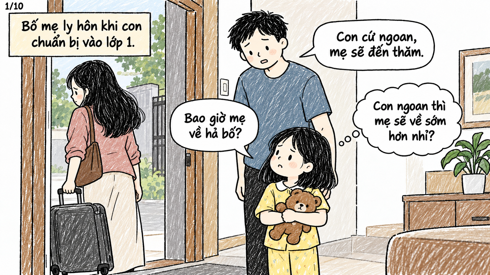 Chiếc xe máy chỉ đủ chỗ cho bố và mẹ kế chở em bé đi chơi, vậy thì trong căn nhà này còn chỗ nào cho con không?- Ảnh 1.