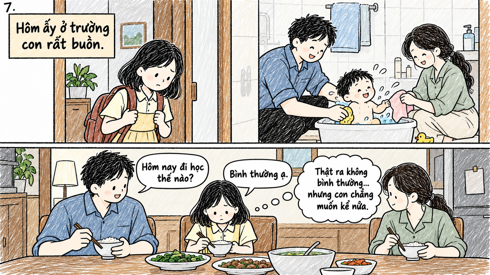 Chiếc xe máy chỉ đủ chỗ cho bố và mẹ kế chở em bé đi chơi, vậy thì trong căn nhà này còn chỗ nào cho con không?- Ảnh 7.
