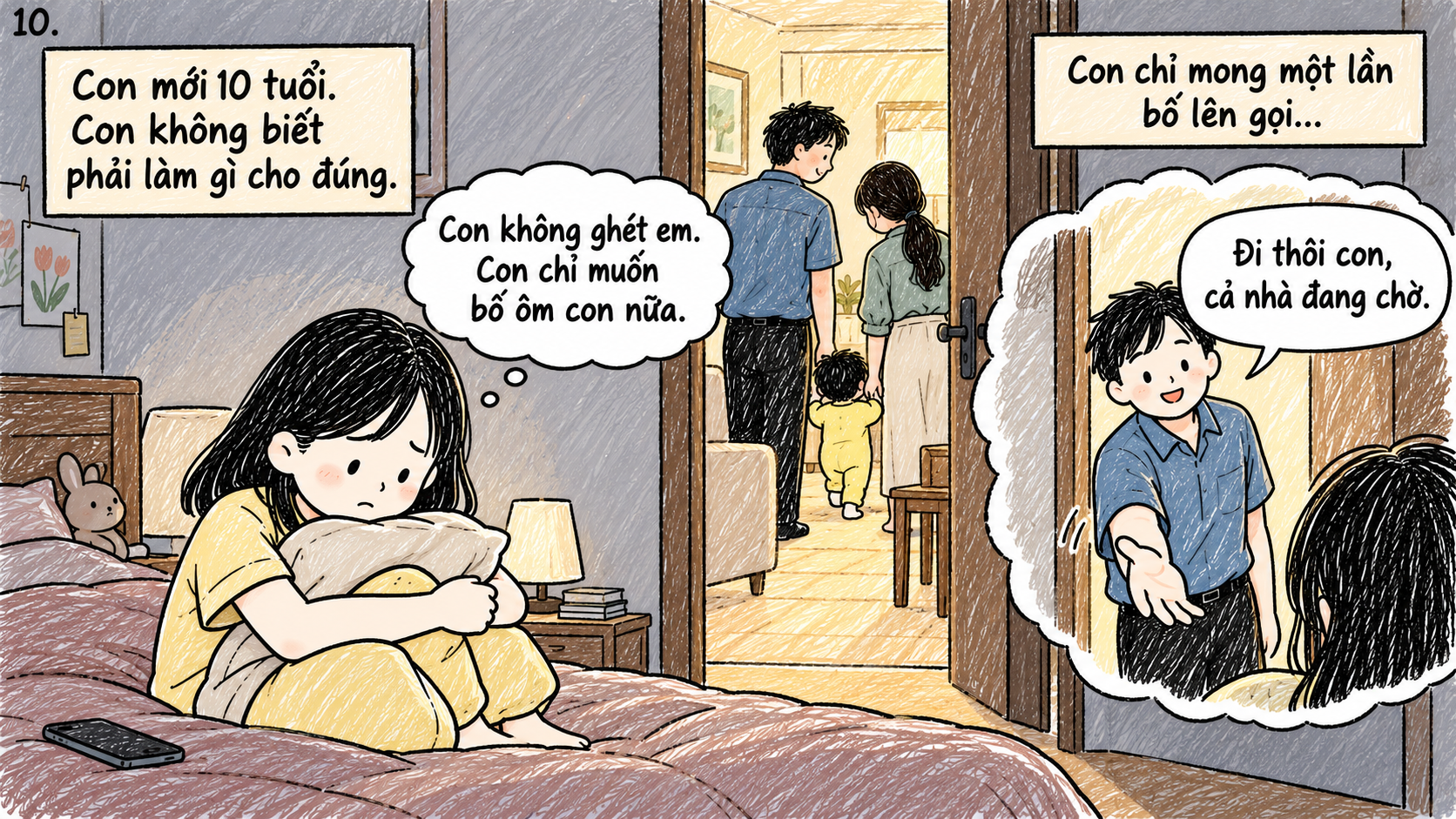 Chiếc xe máy chỉ đủ chỗ cho bố và mẹ kế chở em bé đi chơi, vậy thì trong căn nhà này còn chỗ nào cho con không?- Ảnh 10.