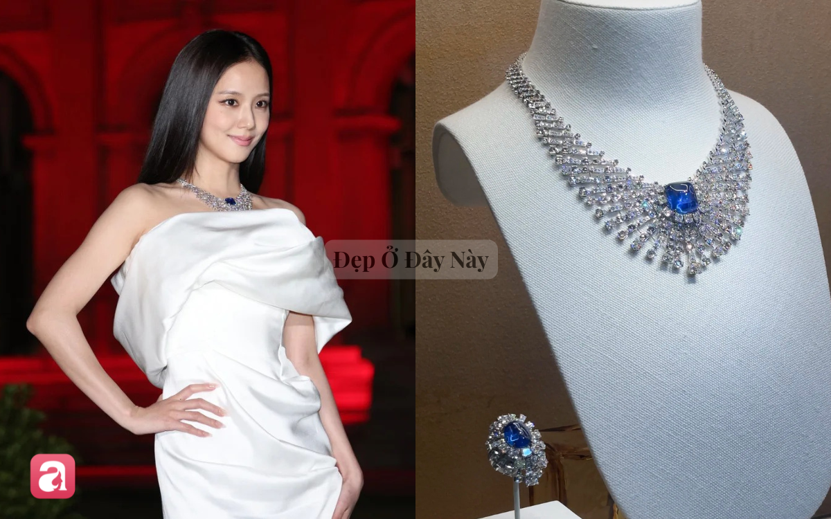 Chiếc v&ograve;ng th&aacute;ch thức mọi nghệ nh&acirc;n của Jisoo: Vi&ecirc;n sapphire 41 carat đẹp đến nghẹt thở - Ảnh 4.