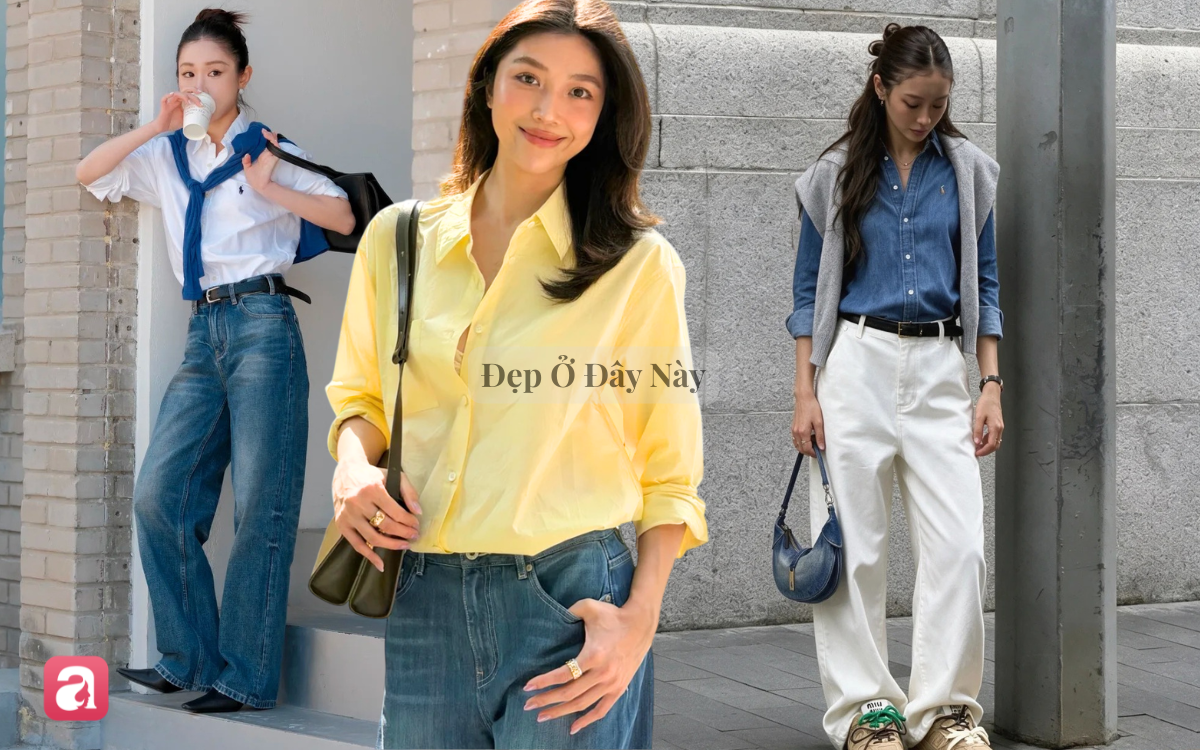 Sơ mi d&agrave;i tay v&agrave; quần jeans: Combo mặc l&agrave; trẻ, lại c&ograve;n rất sang trong m&ugrave;a thu - Ảnh 1.