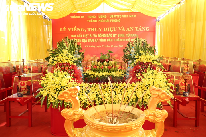 Lễ truy điệu v&agrave; an t&aacute;ng 56 h&agrave;i cốt liệt sĩ tại Hải Ph&ograve;ng năm 2026 - Ảnh 1.