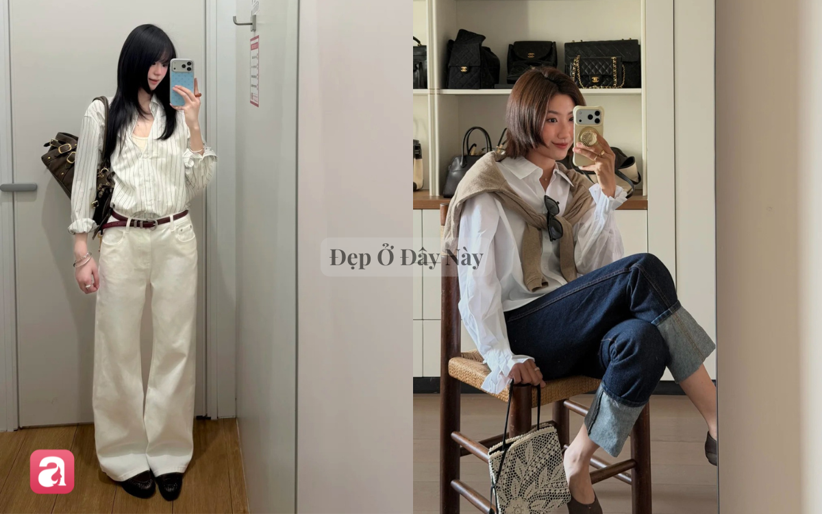 Sơ mi d&agrave;i tay v&agrave; quần jeans: Combo mặc l&agrave; trẻ, lại c&ograve;n rất sang trong m&ugrave;a thu - Ảnh 4.