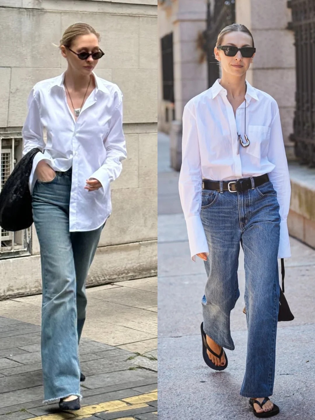 Gallery - Sơ mi trắng và jeans ống rộng: Công thức mặc đẹp cổ điển old money, tôn mọi vóc dáng - image 5