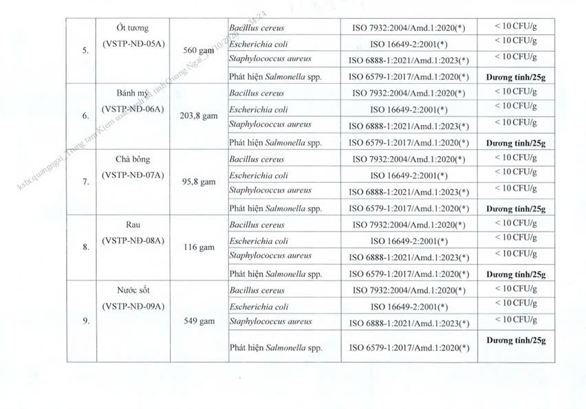Vụ nghi ngộ độc thực phẩm tại Quảng Ng&atilde;i: Kết quả kiểm nghiệm mẫu thực phẩm dương t&iacute;nh Salmonella - Ảnh 3.