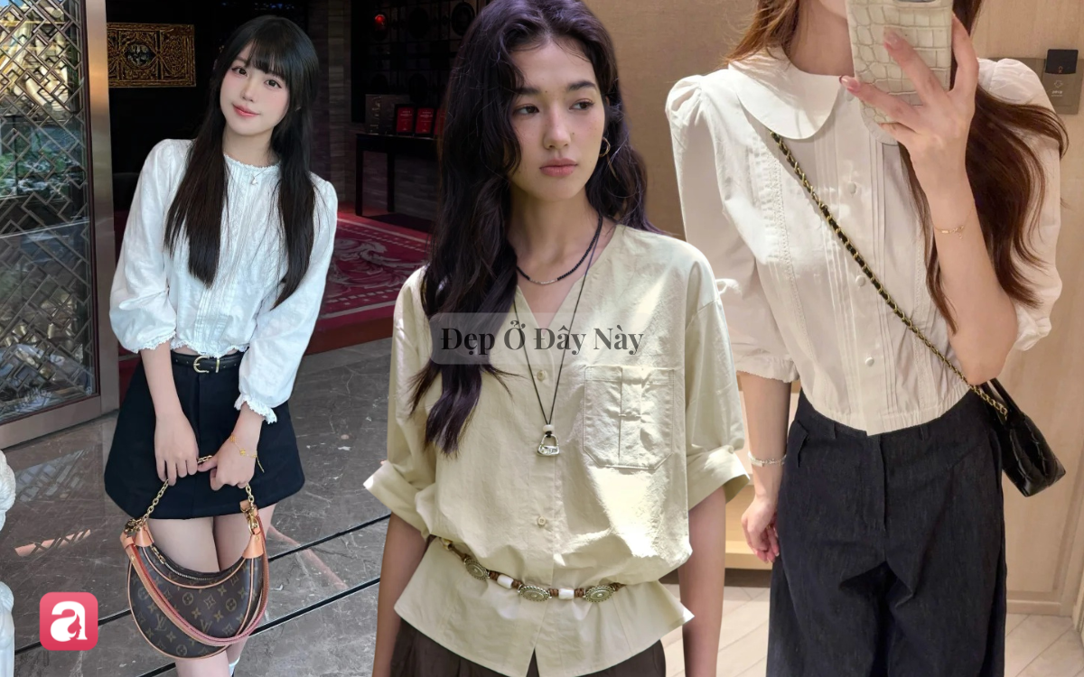 Sơ mi tay lửng: Kiểu &aacute;o vừa 