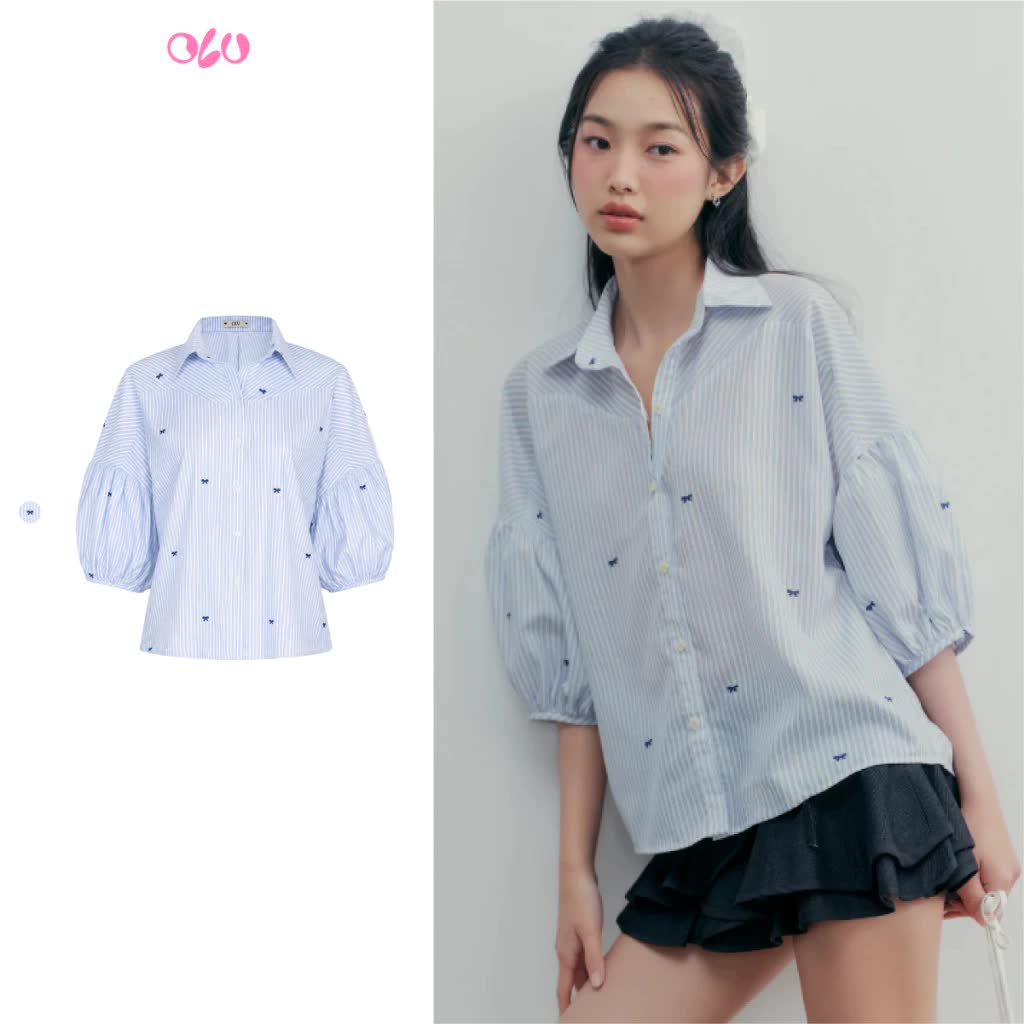 Sơ mi tay lửng: Kiểu &aacute;o vừa 