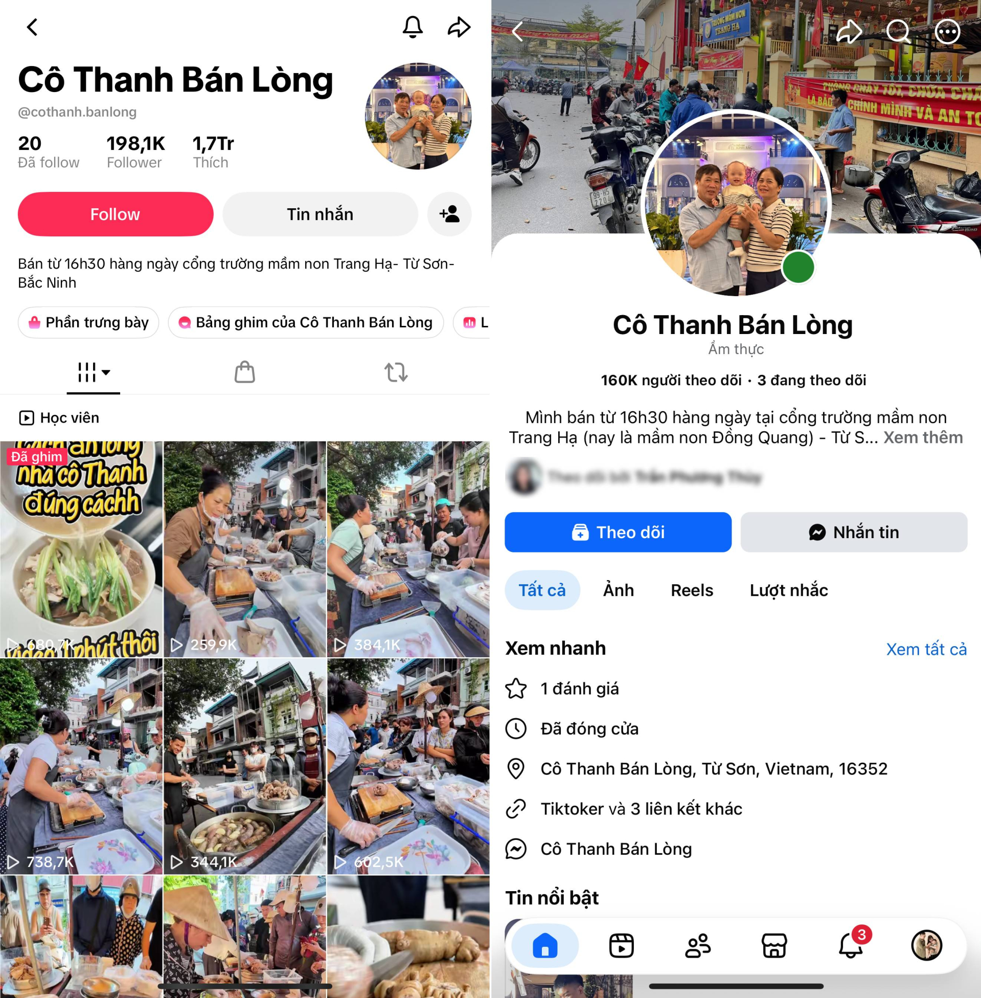 C&ocirc; Thanh b&aacute;n l&ograve;ng nổi bật tr&ecirc;n mạng x&atilde; hội với gần 200 . 000 Người theo d&otilde;i - Ảnh 1.