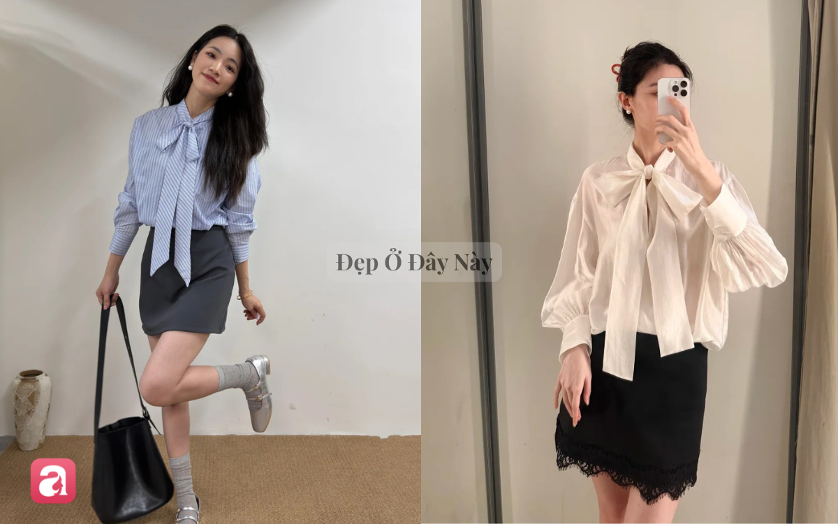 Sơ mi cổ nơ: Chiếc &aacute;o chuẩn 
