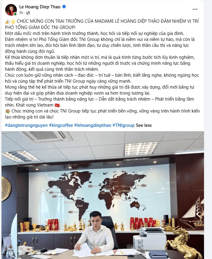 Đặng L&ecirc; Trung Nguy&ecirc;n trở th&agrave;nh Ph&oacute; Tổng gi&aacute;m đốc TNI Group: Thế hệ kế cận nổi bật - Ảnh 1.