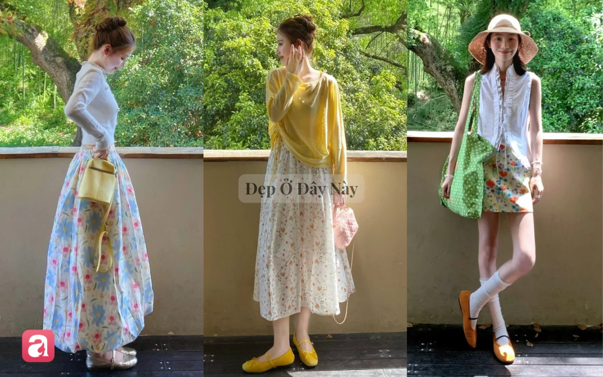 Ch&acirc;n v&aacute;y họa tiết hoa: Item đ&aacute;ng sắm, vừa nữ t&iacute;nh vừa l&agrave;m bừng s&aacute;ng style ng&agrave;y thu - Ảnh 2.
