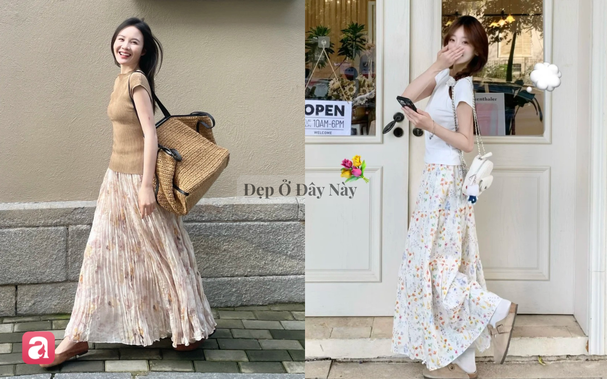 Ch&acirc;n v&aacute;y họa tiết hoa: Item đ&aacute;ng sắm, vừa nữ t&iacute;nh vừa l&agrave;m bừng s&aacute;ng style ng&agrave;y thu - Ảnh 3.