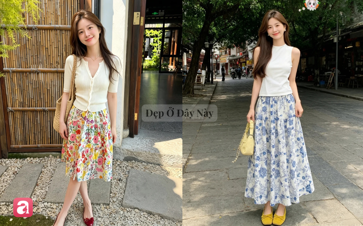 Ch&acirc;n v&aacute;y họa tiết hoa: Item đ&aacute;ng sắm, vừa nữ t&iacute;nh vừa l&agrave;m bừng s&aacute;ng style ng&agrave;y thu - Ảnh 5.