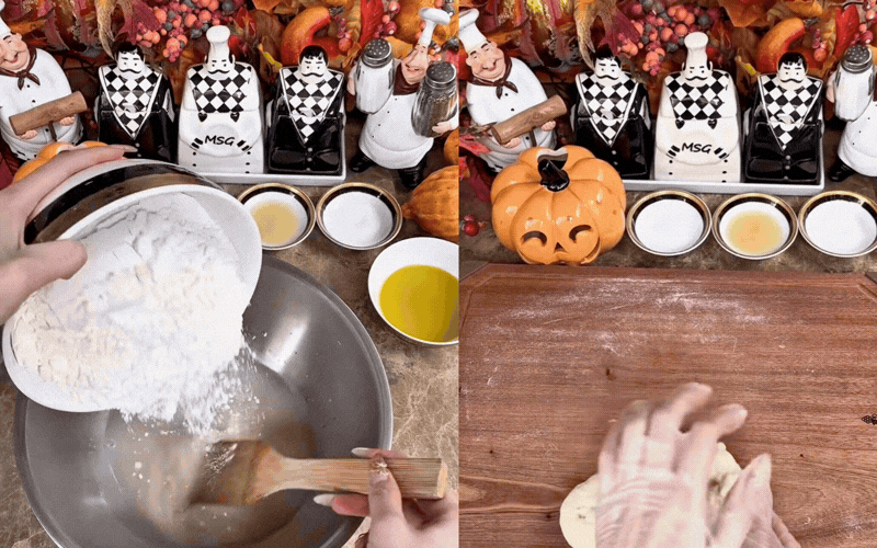 Ngọc Loan v&agrave;o bếp l&agrave;m pizza Halloween đẹp mắt v&agrave; nồi c&agrave; chua độc đ&aacute;o - Ảnh 1.