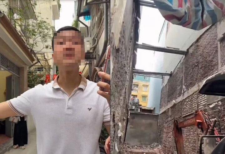 Tranh c&atilde;i ph&aacute; dỡ nh&agrave; kh&ocirc;ng trả tiền ở H&agrave; Nội: Chủ nh&agrave; tr&igrave;nh b&aacute;o tại C&ocirc;ng an Tương Mai - Ảnh 1.