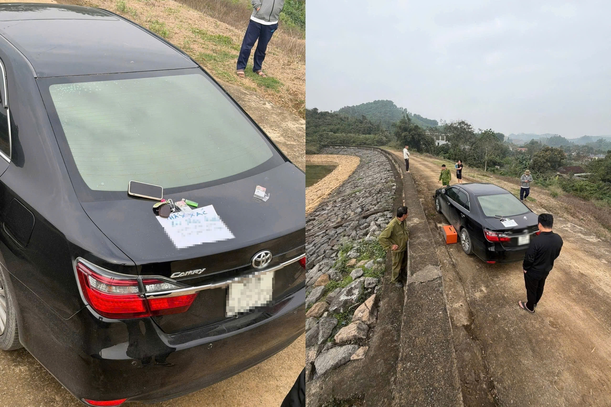 Người đ&agrave;n &ocirc;ng để xe &ocirc; t&ocirc; b&ecirc;n hồ với tờ giấy tuyệt mệnh được ph&aacute;t hiện kịp thời - Ảnh 1.