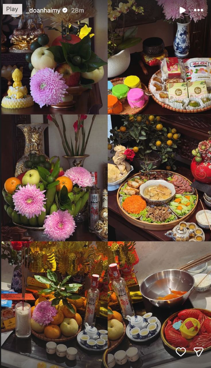 Do&atilde;n Hải My trang tr&iacute; biệt thự chục tỷ đ&oacute;n Tết, được khen vừa đẹp vừa kh&eacute;o v&igrave; m&acirc;m cỗ c&uacute;ng &ocirc;ng C&ocirc;ng &ocirc;ng T&aacute;o - Ảnh 1.