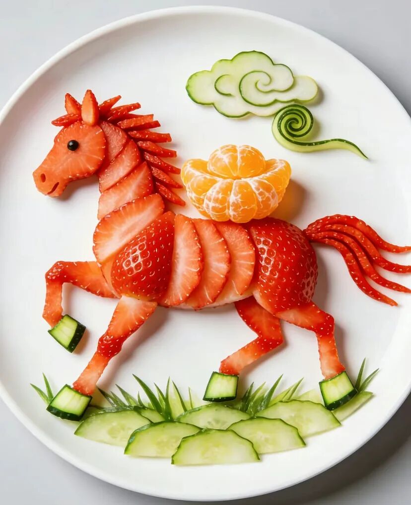 Đĩa tr&aacute;i c&acirc;y h&igrave;nh ngựa t&agrave;i lộc cho năm mới B&iacute;nh Ngọ 2026 th&ecirc;m phần rực rỡ - Ảnh 11.