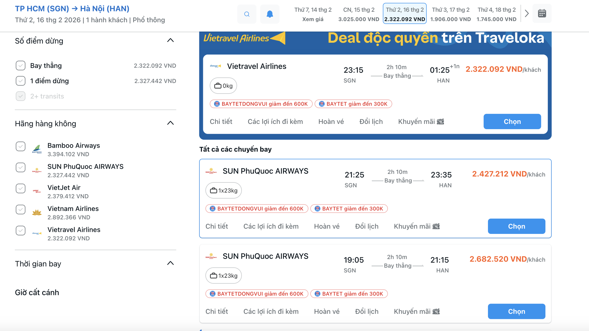 Gi&aacute; v&eacute; m&aacute;y bay Tết từ TPHCM đi H&agrave; Nội bất ngờ giảm mạnh dịp 28 th&aacute;ng Chạp 2026 - Ảnh 4.