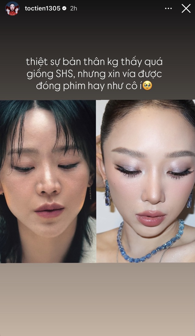 29 tết Tóc Tiên bất ngờ đăng ảnh so sánh mình với 1 mỹ nhân- Ảnh 2. 29 tết Tóc Tiên bất ngờ đăng ảnh so sánh mình với 1 mỹ nhân- Ảnh 2.