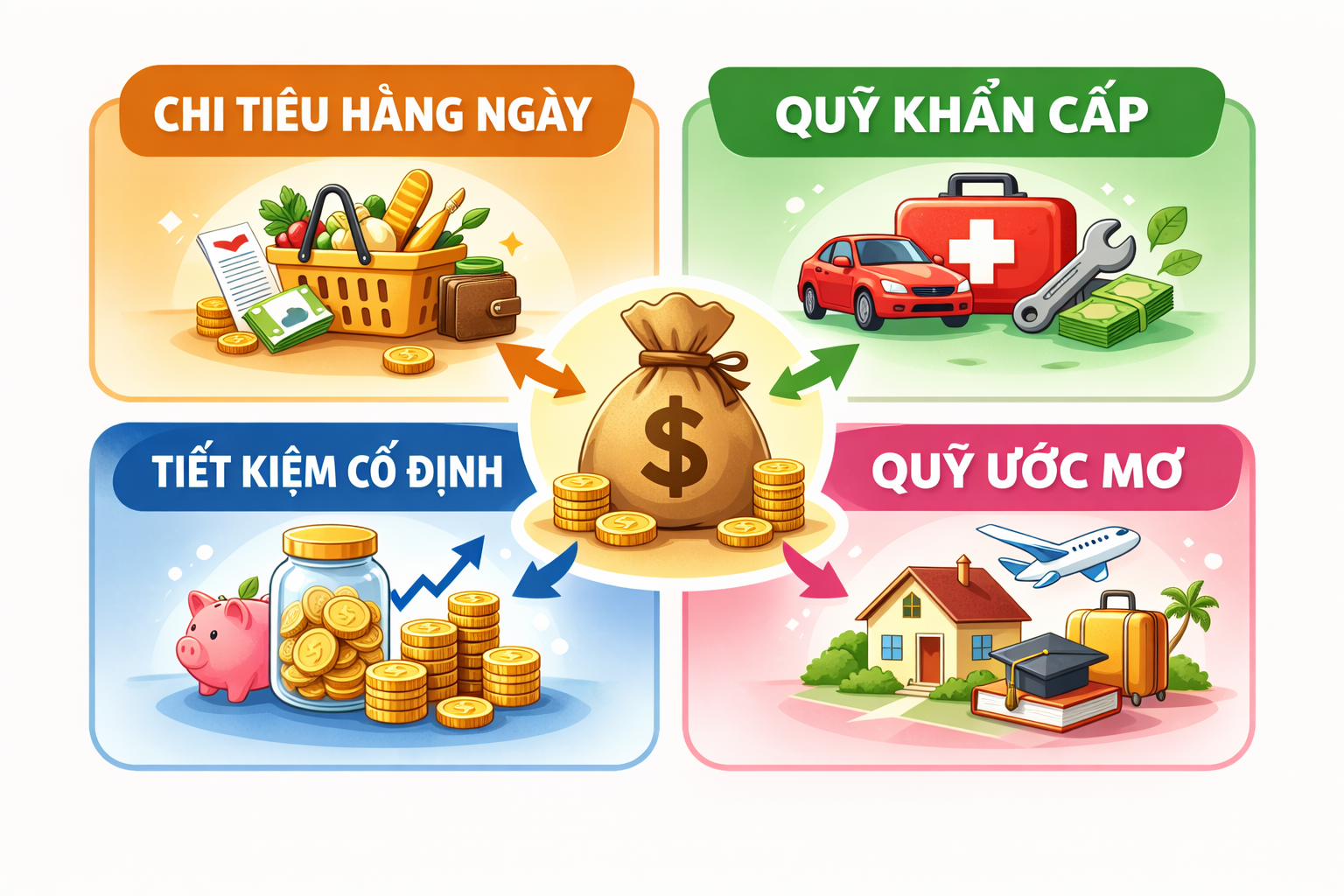 T&ocirc;i kh&ocirc;ng tăng thu nhập, chỉ đổi c&aacute;ch chia tiền th&agrave;nh 4 &ocirc; v&agrave; v&iacute; tiền bắt đầu ổn định - Ảnh 1.